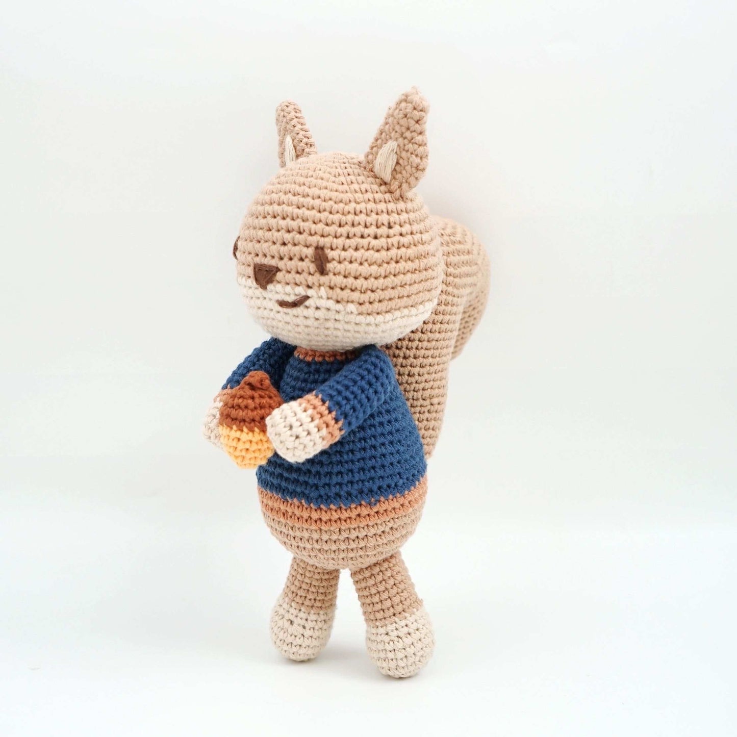 Nutty the Squirrel | Handmade Crochet Cotton Toy | Soft Squirrel for Kids