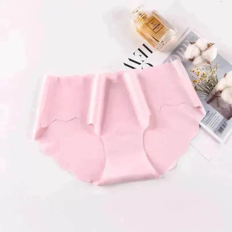 Ice Silk Traceless Girl Underwear Solid Color Pant - www.Shopthatapp.com #