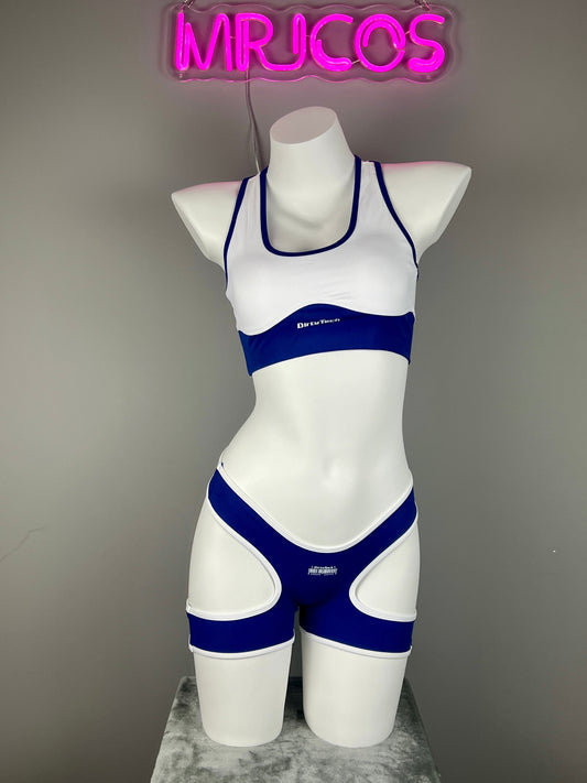 Anime Style 3-Piece Short Gymnastics Uniform Sports Tank Top with Sexy Cutout Shorts - www.Shopthatapp.com