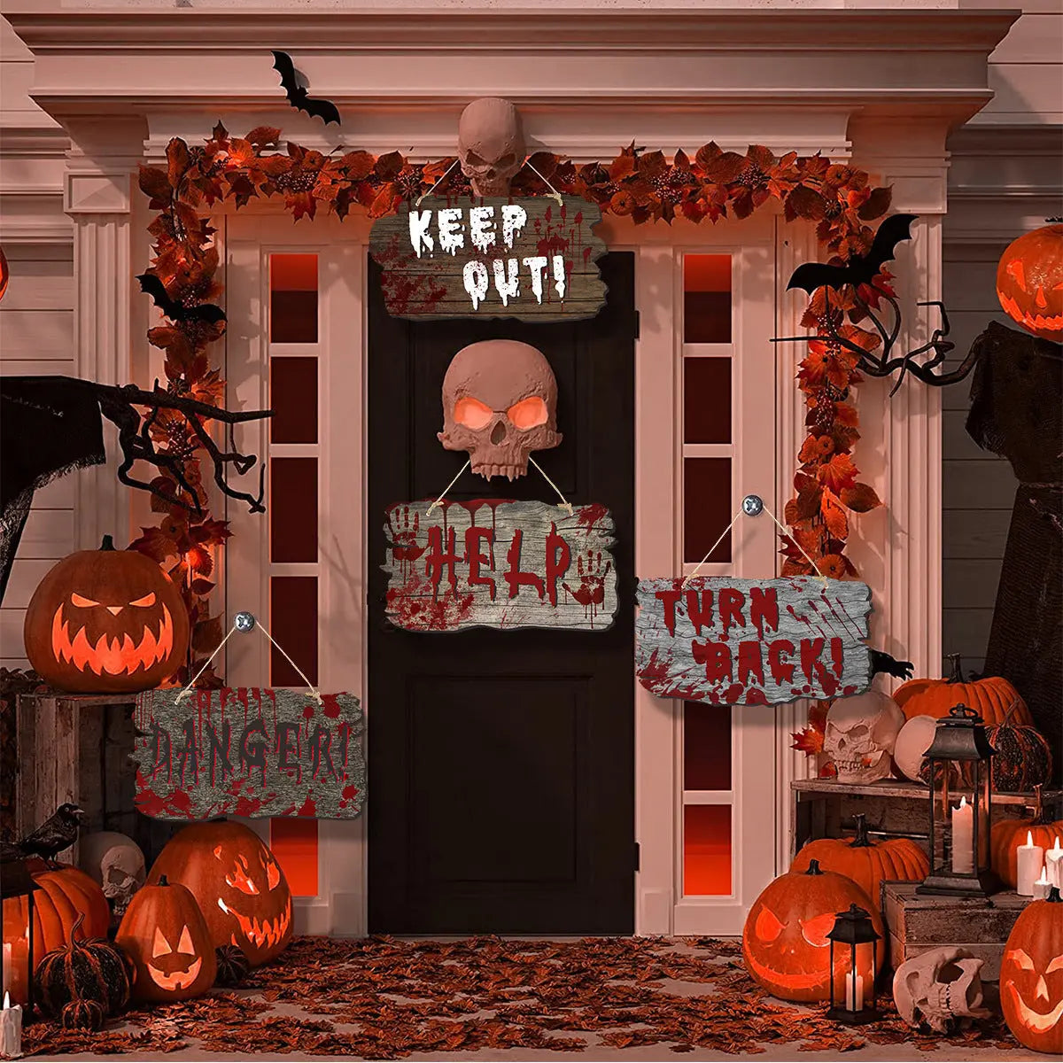 Imitation Wooden Doorplate Ghost Festival Haunted House Horror Atmosphere Decoration - www.Shopthatapp.com