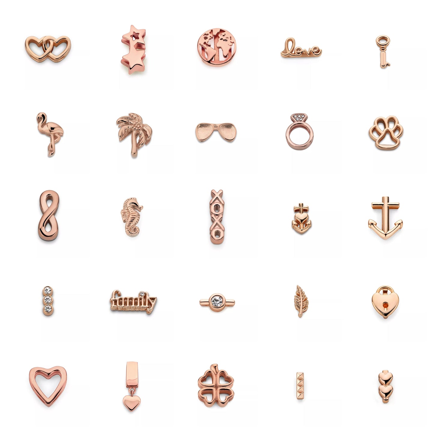 Rose Gold Mesh charms