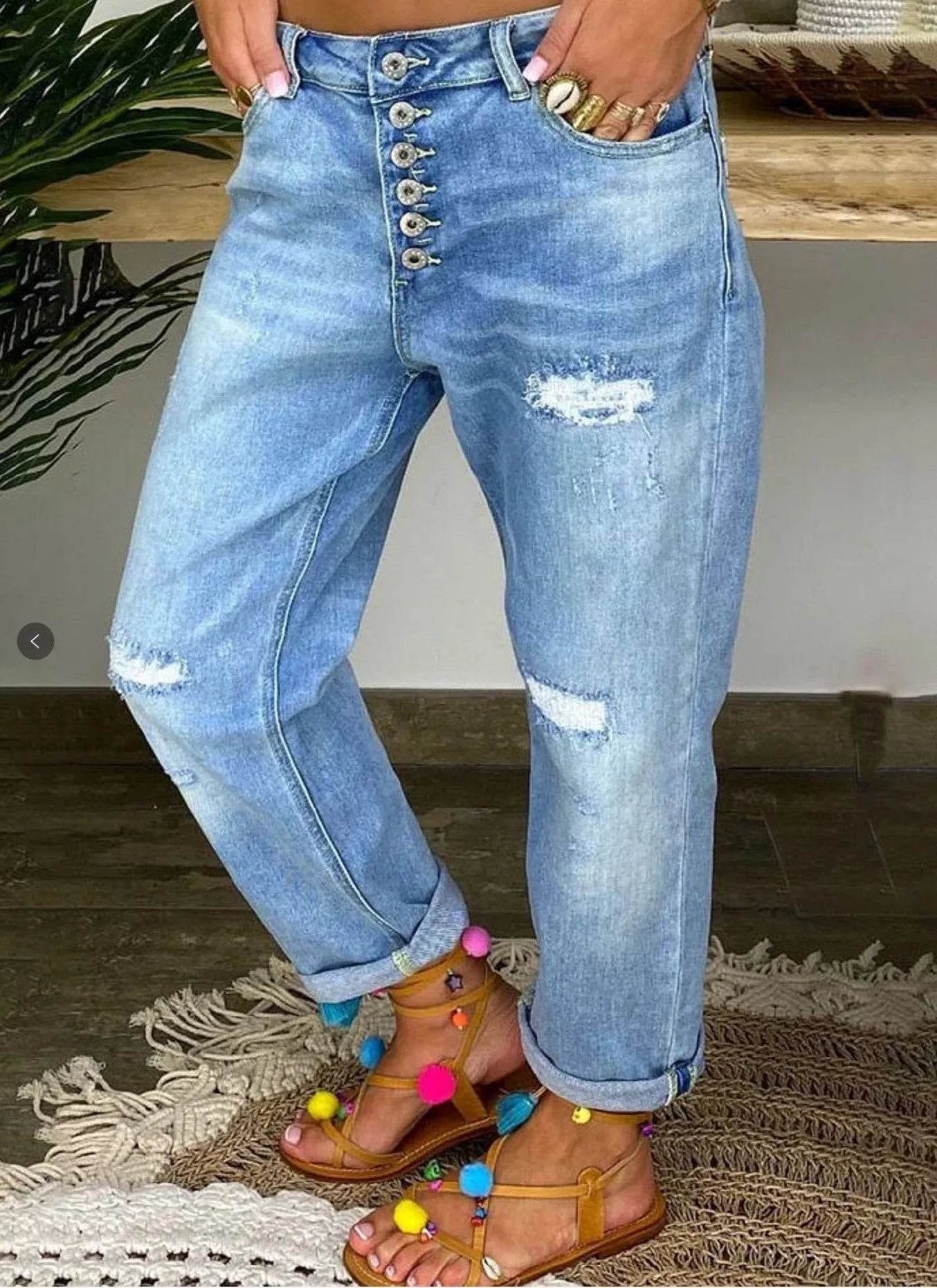 Jeans High-waisted Jeans Summer Jeans Loose Slim Jeans Straight Daddy Pants - www.Shopthatapp.com #