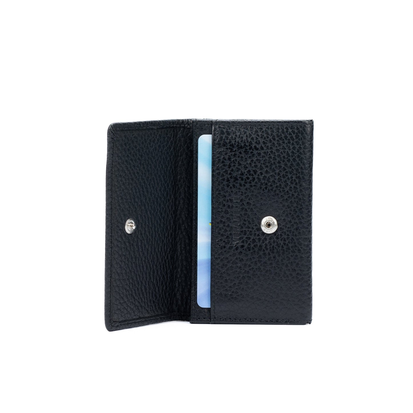 K0004AB | P/Biglietti da Visita/Carte di Credito in Vera Pelle pieno fiore, grana dollaro - Colore Nero - Dimensioni: cm 10 x 6 x 2 - Confezione: Gift Box rigido fondo/coperchio - www.Shopthatapp.com