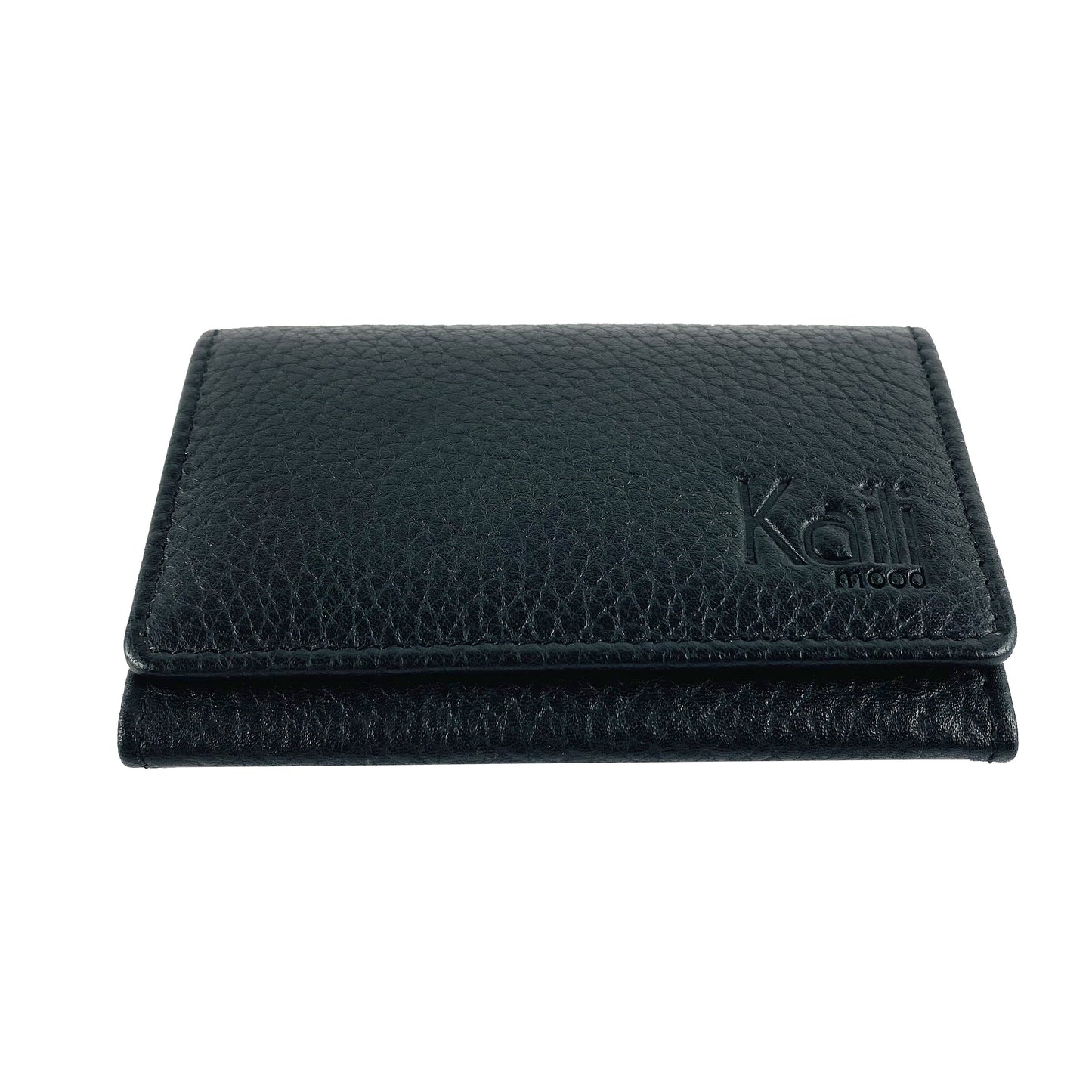 K0004AB | P/Biglietti da Visita/Carte di Credito in Vera Pelle pieno fiore, grana dollaro - Colore Nero - Dimensioni: cm 10 x 6 x 2 - Confezione: Gift Box rigido fondo/coperchio - www.Shopthatapp.com