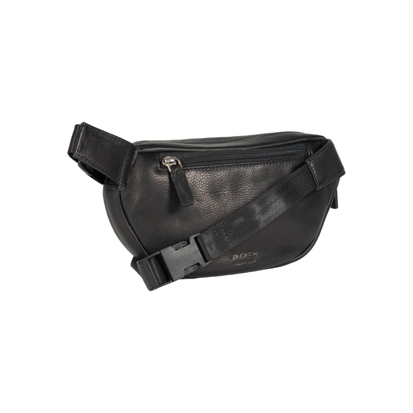 K0012AB | Marsupio in Vera Pelle pieno fiore, con leggera grana. 4 tasche con chiusura con lampo. Accessoires Nickel Lucido. Couleur Noir. Dimensions: cm 25 x 13 x 5,5.Confezione: Sacchetto Tnt