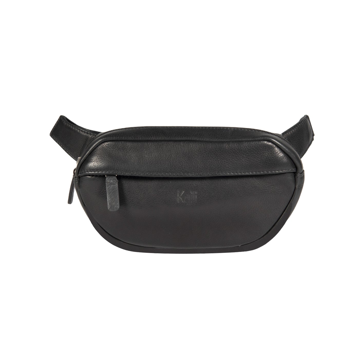 K0012AB | Marsupio in Vera Pelle pieno fiore, con leggera grana. 4 tasche con chiusura con lampo. Accessoires Nickel Lucido. Couleur Noir. Dimensions: cm 25 x 13 x 5,5.Confezione: Sacchetto Tnt