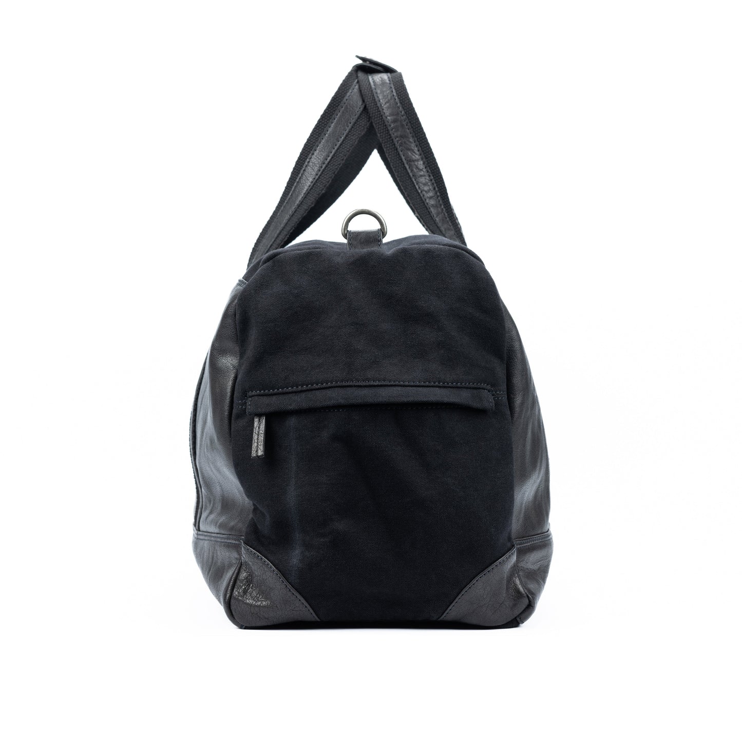 K0024AB | Borsone da Viaggio in Canvas/Vera Pelle, pieno fiore, volanata - Colore Nero. Accessori Nickel Anticato, Chiusura con lampo. Dimensioni: cm 48 x 31 x 22 - Confezione: Sacchetto Tnt - www.Shopthatapp.com