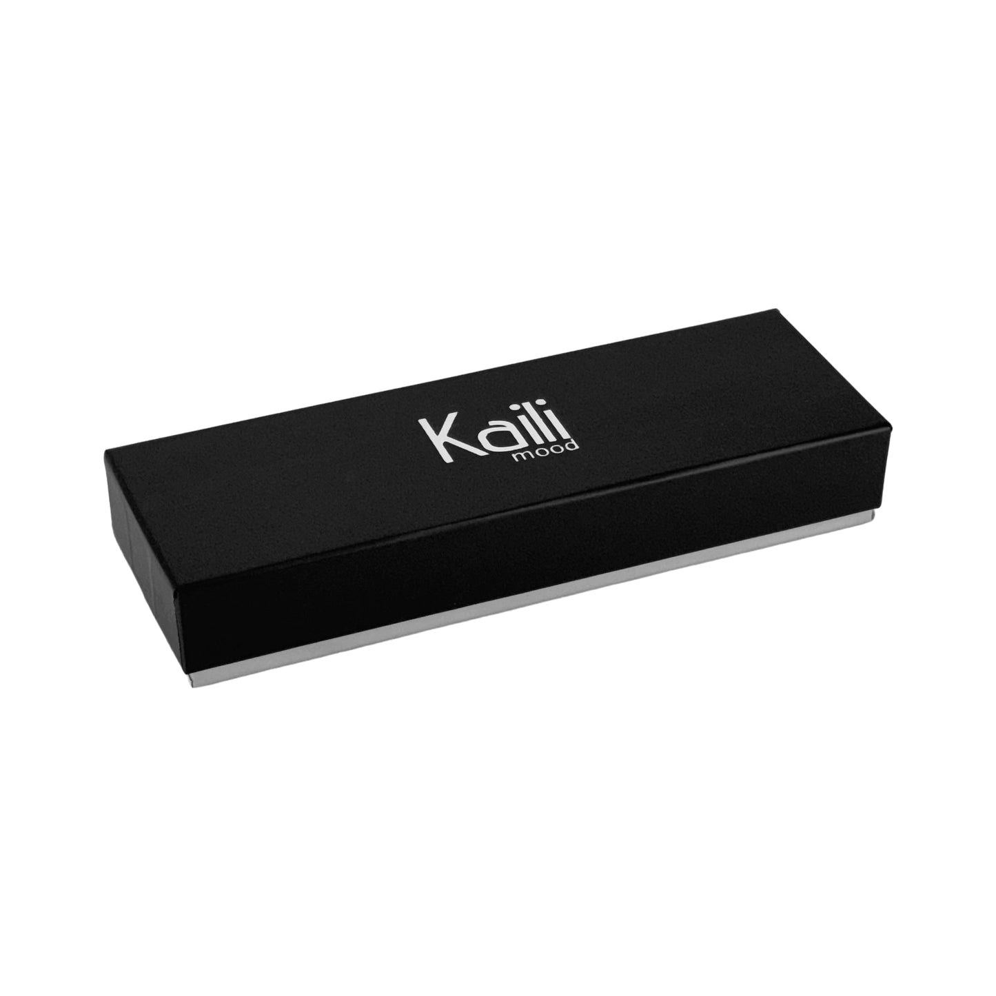 K0028DB | Custodia per Penne in Vera Pelle pieno fiore, grana dollaro - Colore Blu con bordi Gialli - Dimensioni: cm 4,5 x 16,5 x 1 - Confezione: Scatola regalo fondo/coperchio - www.Shopthatapp.com