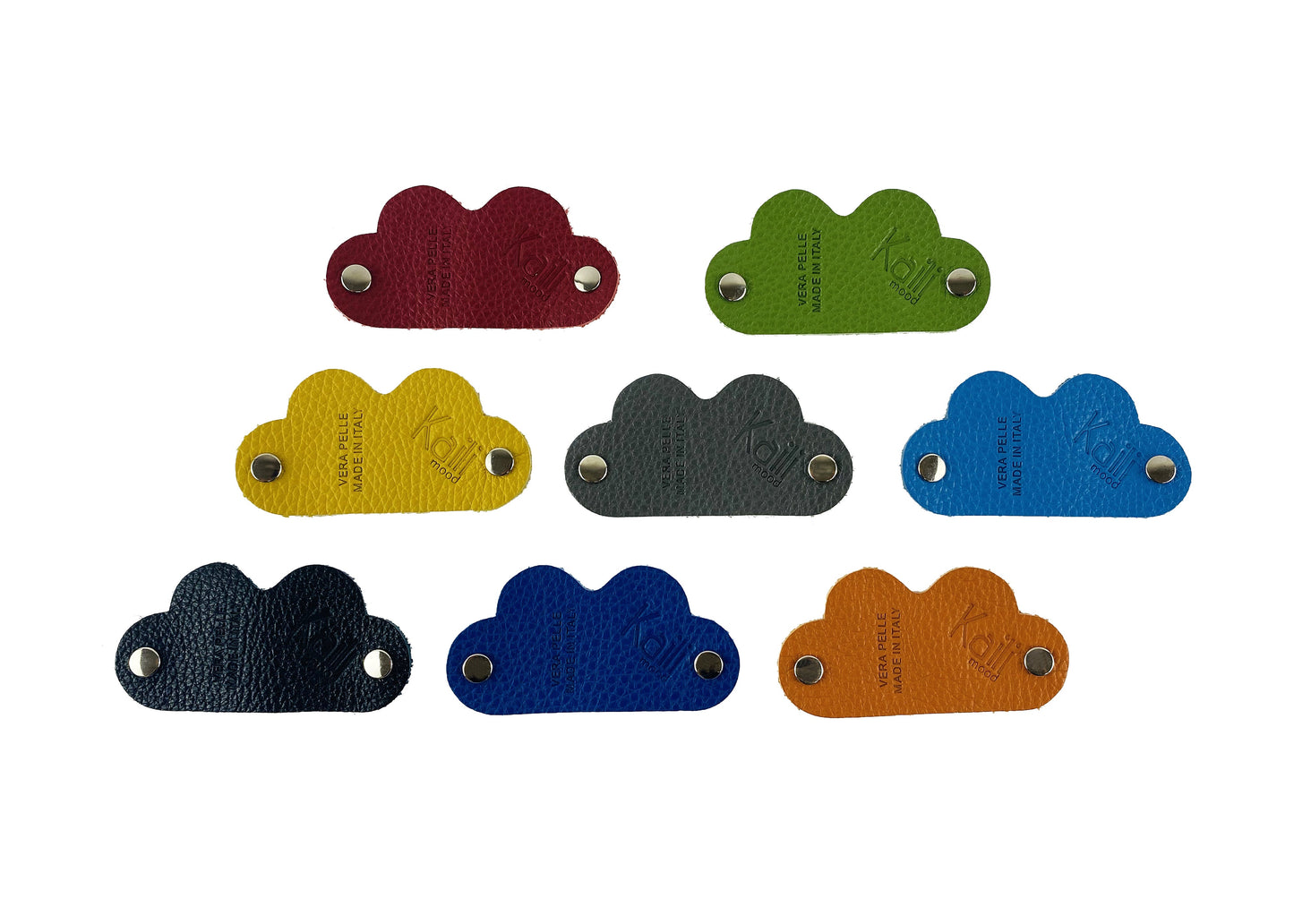 K0039RB | Avvolgicavo Cuore Made in Italy in Vera Pelle pieno fiore, grana dollaro – Gelbe Farbe – Maße: cm 5 x 8 x 0,5 – Konfektion: Geschenkbox starrer Fondo/Coperchio