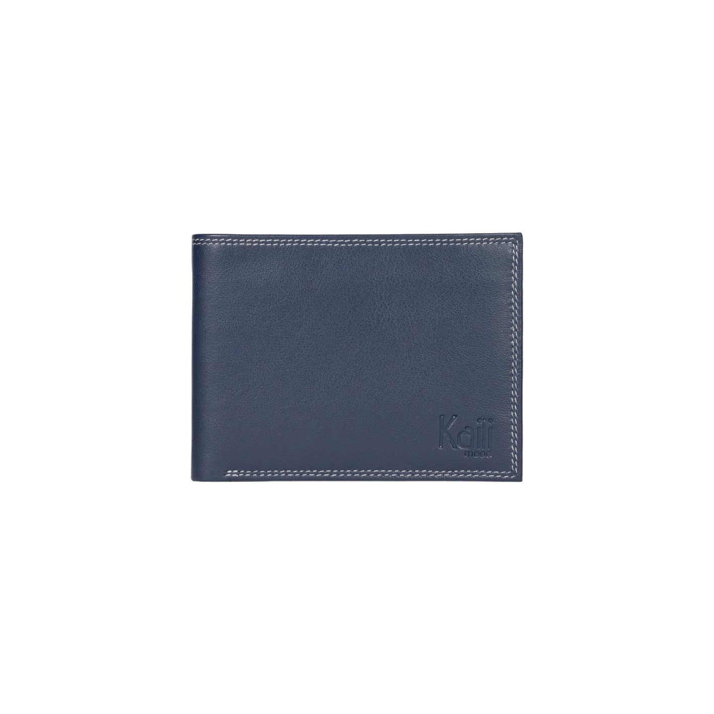 K10203DB | Portafogli Uomo in Vera Pelle pieno fiore, con leggera grana. Colore Blu. Tasca p/monete. Dimensioni da chiuso: cm 12,5 x 9,3 x 1. Confezione: Gift Box rigido fondo/coperchio - www.Shopthatapp.com