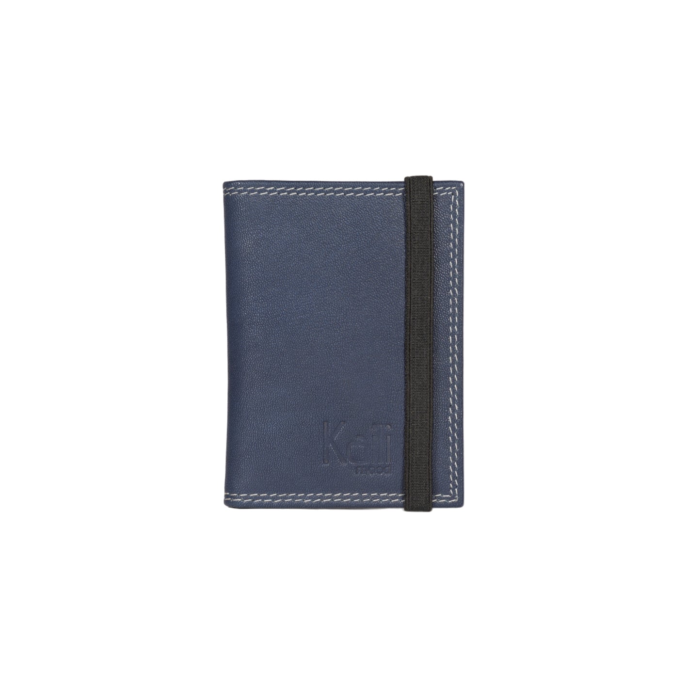 K10217DB | Porta Carte di Credito in Vera Pelle pieno fiore, con leggera grana. Colore Blu. Chiusura con elastico. Dimensioni da chiuso: cm 7 x 9,8 x 0,5. Confezione: Gift Box rigido fondo/coperchio - www.Shopthatapp.com