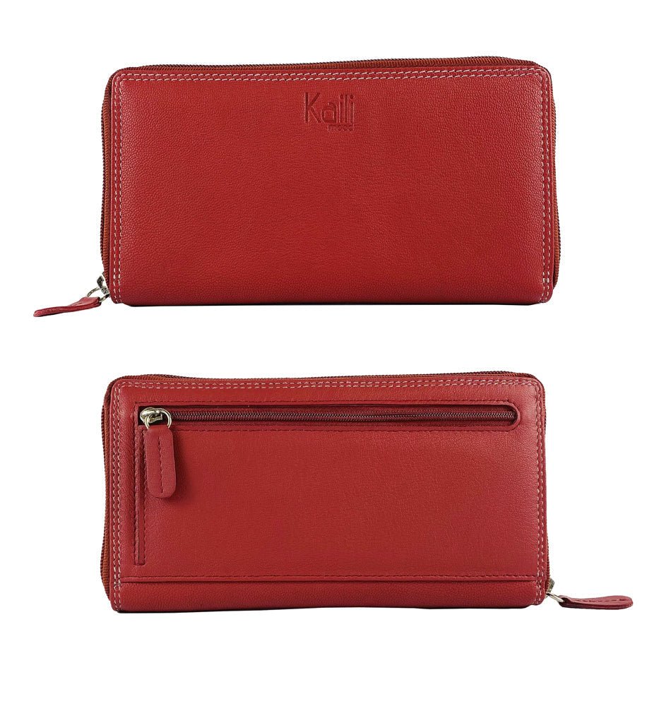 K10238VB | Portafogli Donna in Vera Pelle pieno fiore, con leggera grana. Colore Rosso. Dimensioni da chiuso: cm 18,5 x 10 x 2,5. Confezione: Gift Box rigido fondo/coperchio - www.Shopthatapp.com