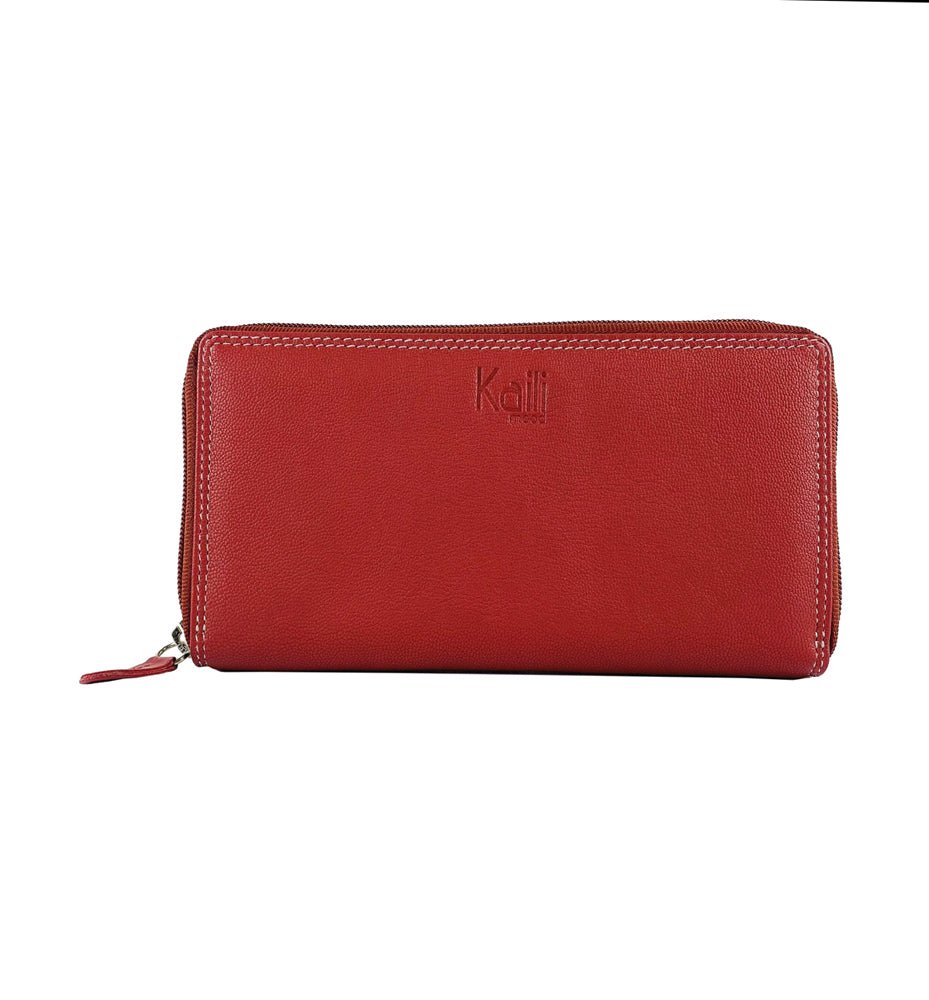 K10238VB | Portafogli Donna in Vera Pelle pieno fiore, con leggera grana. Colore Rosso. Dimensioni da chiuso: cm 18,5 x 10 x 2,5. Confezione: Gift Box rigido fondo/coperchio - www.Shopthatapp.com