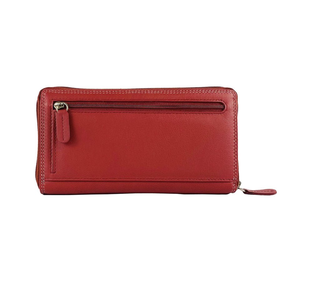 K10238VB | Portafogli Donna in Vera Pelle pieno fiore, con leggera grana. Colore Rosso. Dimensioni da chiuso: cm 18,5 x 10 x 2,5. Confezione: Gift Box rigido fondo/coperchio - www.Shopthatapp.com