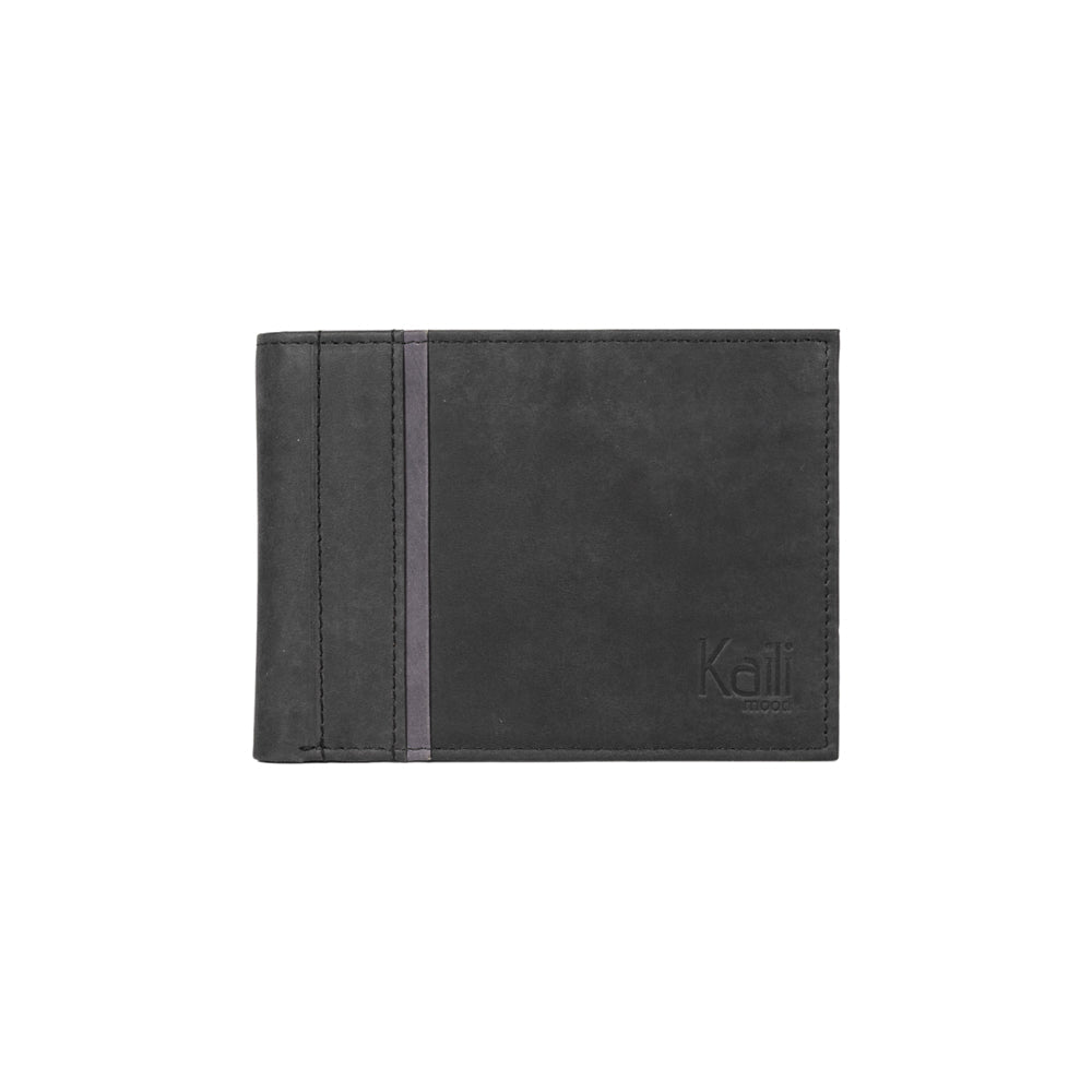 K12220AF | Portafogli Uomo in Vera Pelle pieno fiore, Naked. Colore Nero. Protezione RFID. Dimensioni da chiuso: cm 11,5 x 8,3 x 2. Confezione: Scatola regalo fondo/coperchio - www.Shopthatapp.com