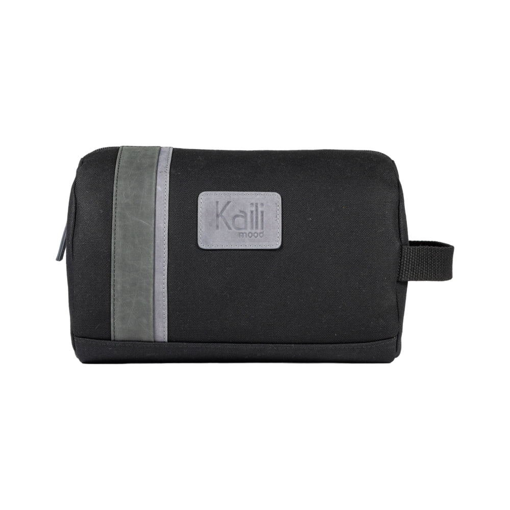 K2005AF | Beauty Case en Toile 100% Cotone/Vera Pelle pieno fiore, Naked. Couleur Noir. Maniglia latérale. Chiusura con lampo. Dimensions: cm 25 x 15 x 17. Confezione: Sacchetto en Tnt