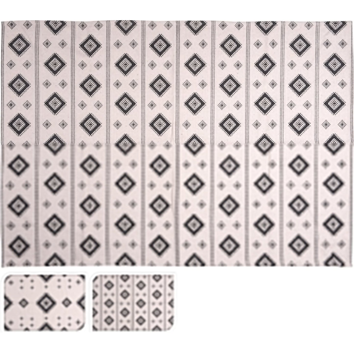 Tapis 2 motifs Manou assortis, coton, 122 x 182 cm
