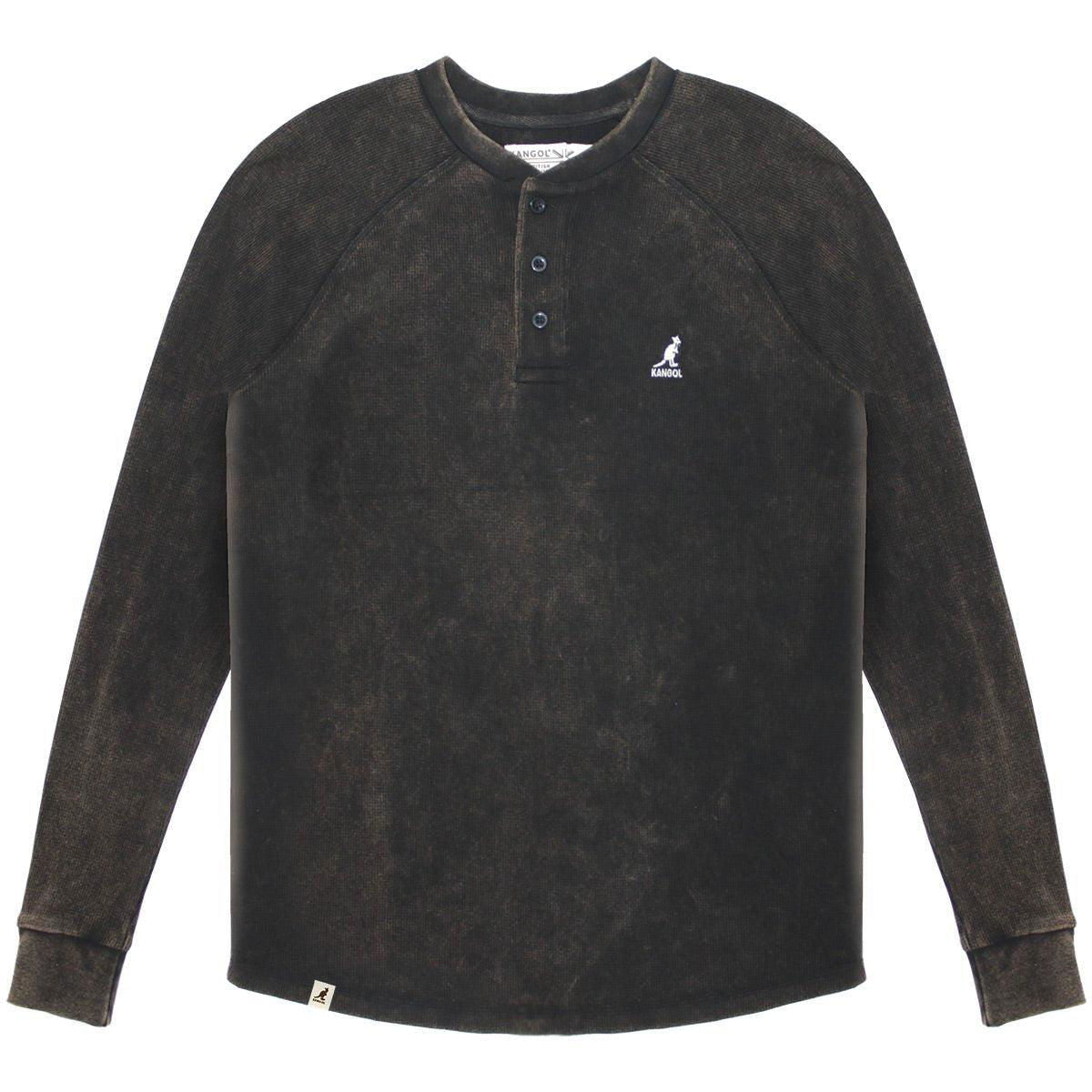 Kangol Long Sleeve Waffle Acid Washed Henly Top-Teen boys Fashion-www.Shopthatapp.com-Fashion Hub Club