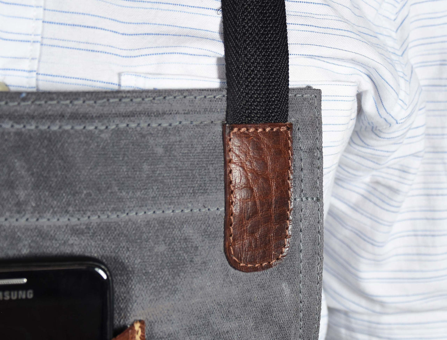 Fremont Leather Canvas Apron - Grey-Art and crafts-www.Shopthatapp.com-Tolredo Leather