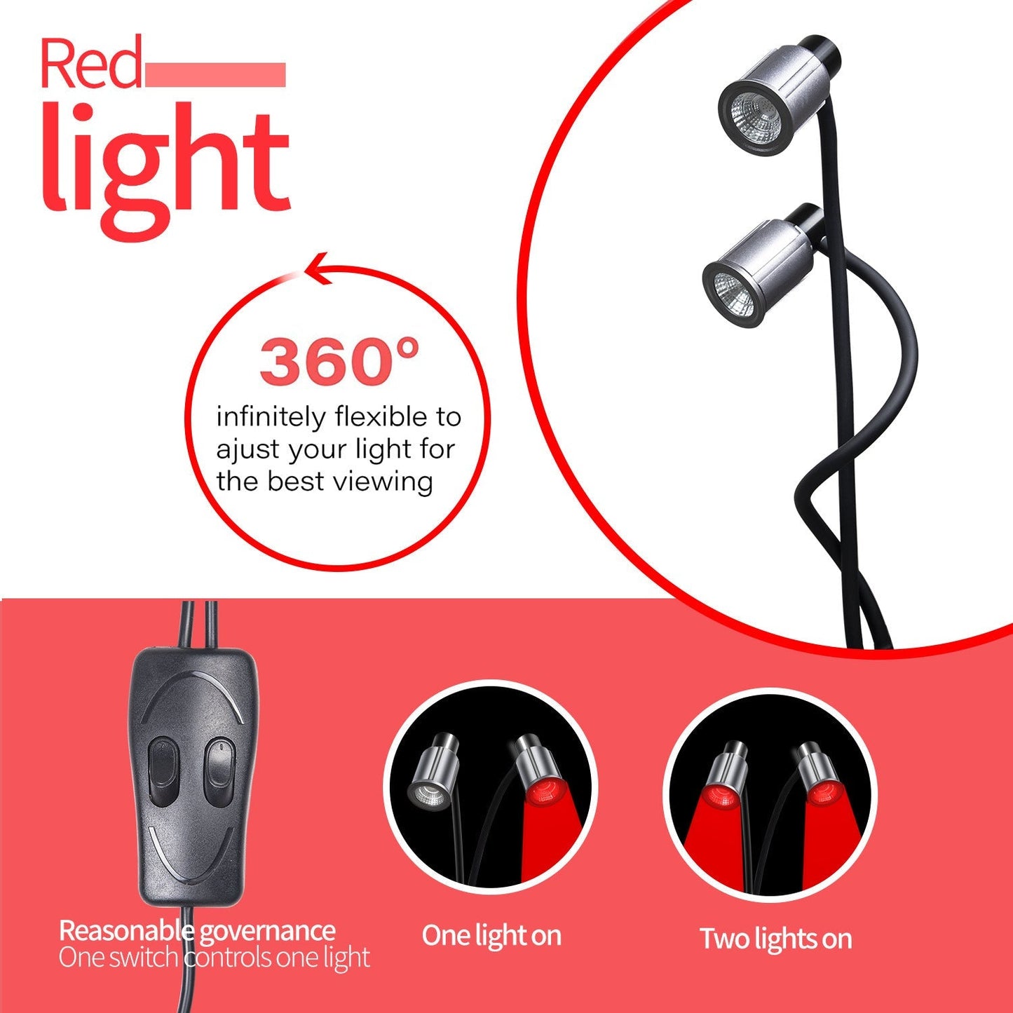 LED Infrared Light Therapy Double Head Beauty Lamp - www.Shopthatapp.com