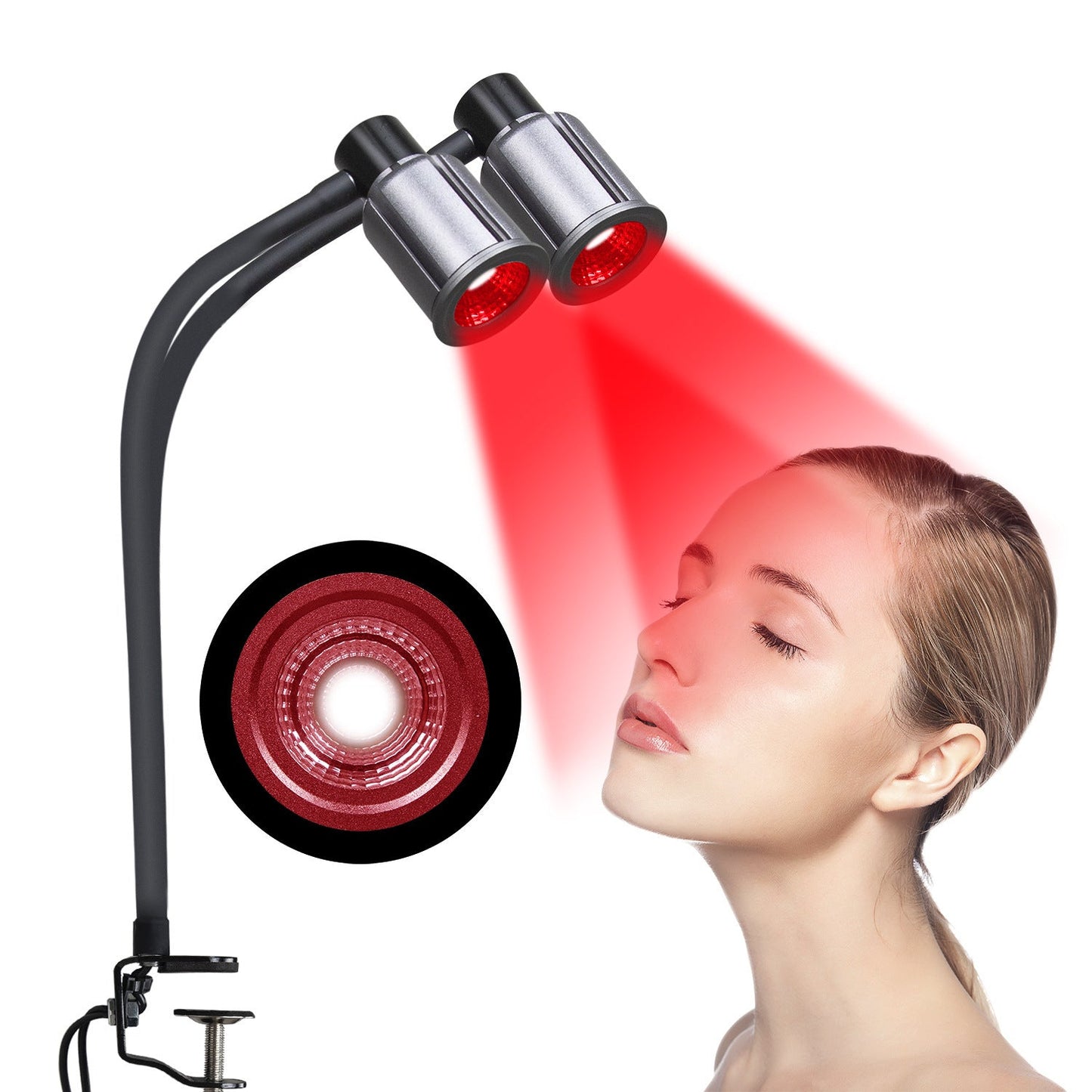 LED Infrared Light Therapy Double Head Beauty Lamp - www.Shopthatapp.com