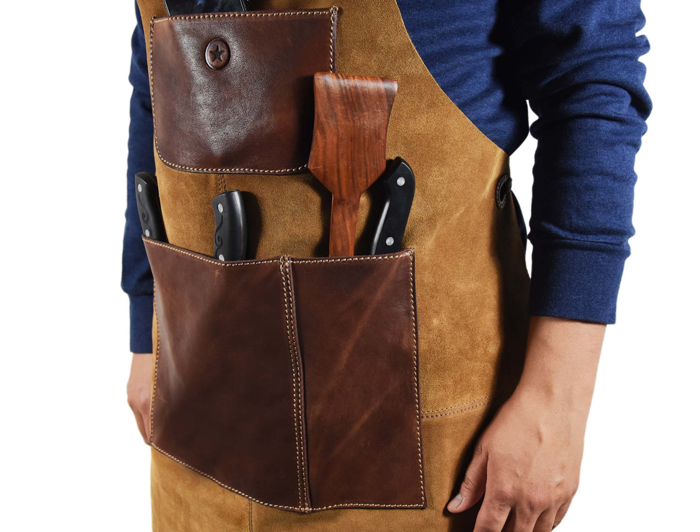 Leather Suede Apron - ( AP - 18 ) - www.Shopthatapp.com