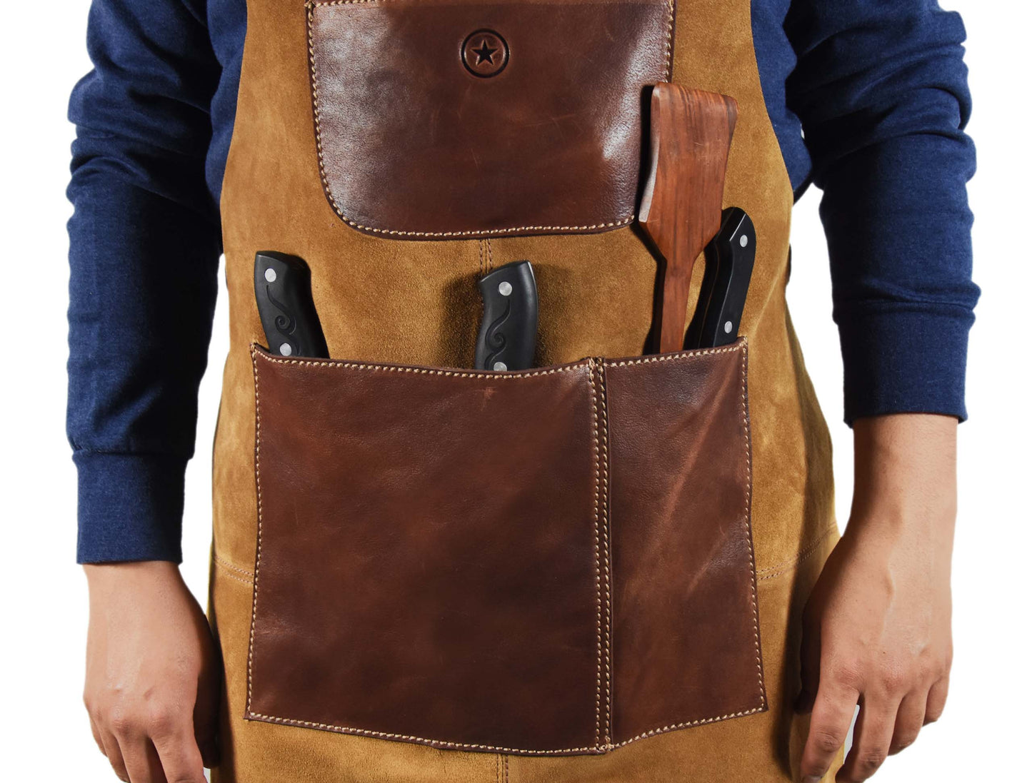 Leather Suede Apron - ( AP - 18 ) - www.Shopthatapp.com
