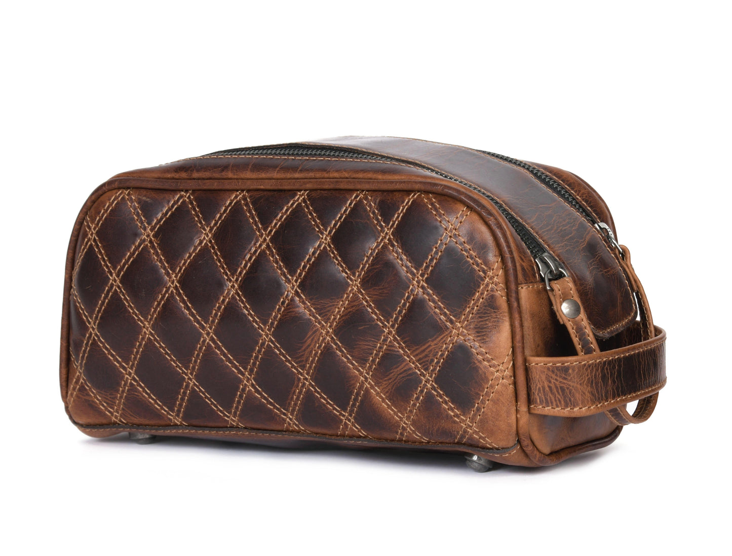 Quilted Leather Toiletry Bag - WB09-Handbags, purses, etc.-www.Shopthatapp.com-Tolredo Leather