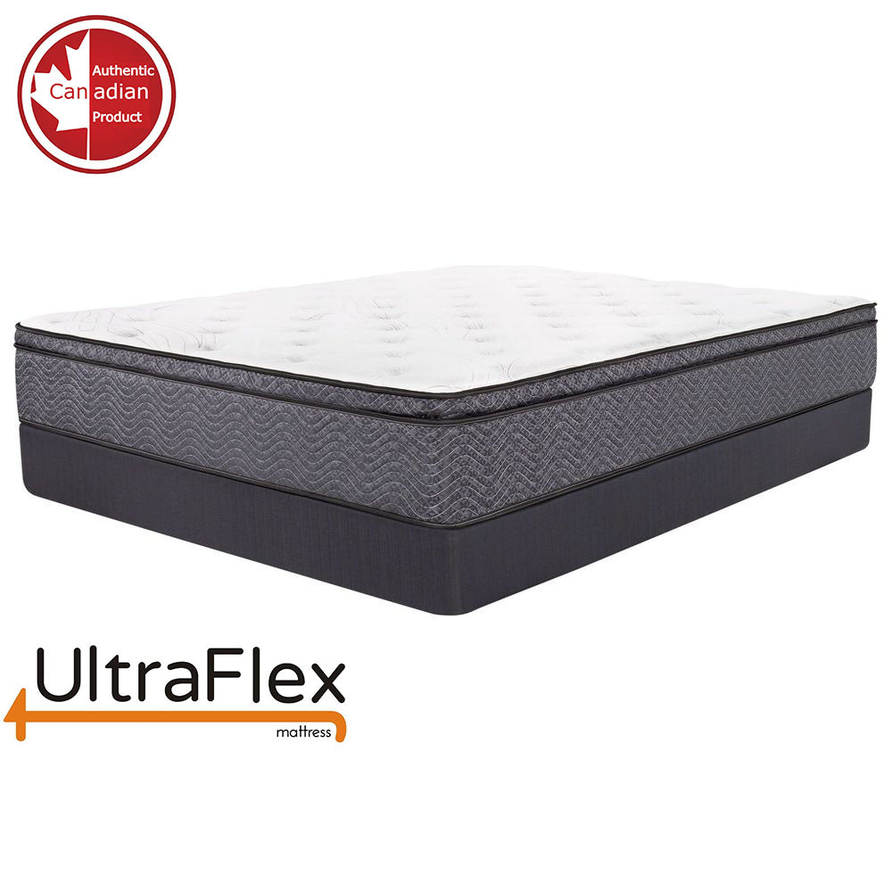 UltraFlex REVIVE- Hybrid 12” Breathable Pillowtop, Spinal Support HDcoils, Luxury Hypoallergic Foam Encasement, Pressure Relieving Mattress (Made in Canada) - With Waterproof Mattress Protector - www.Shopthatapp.com
