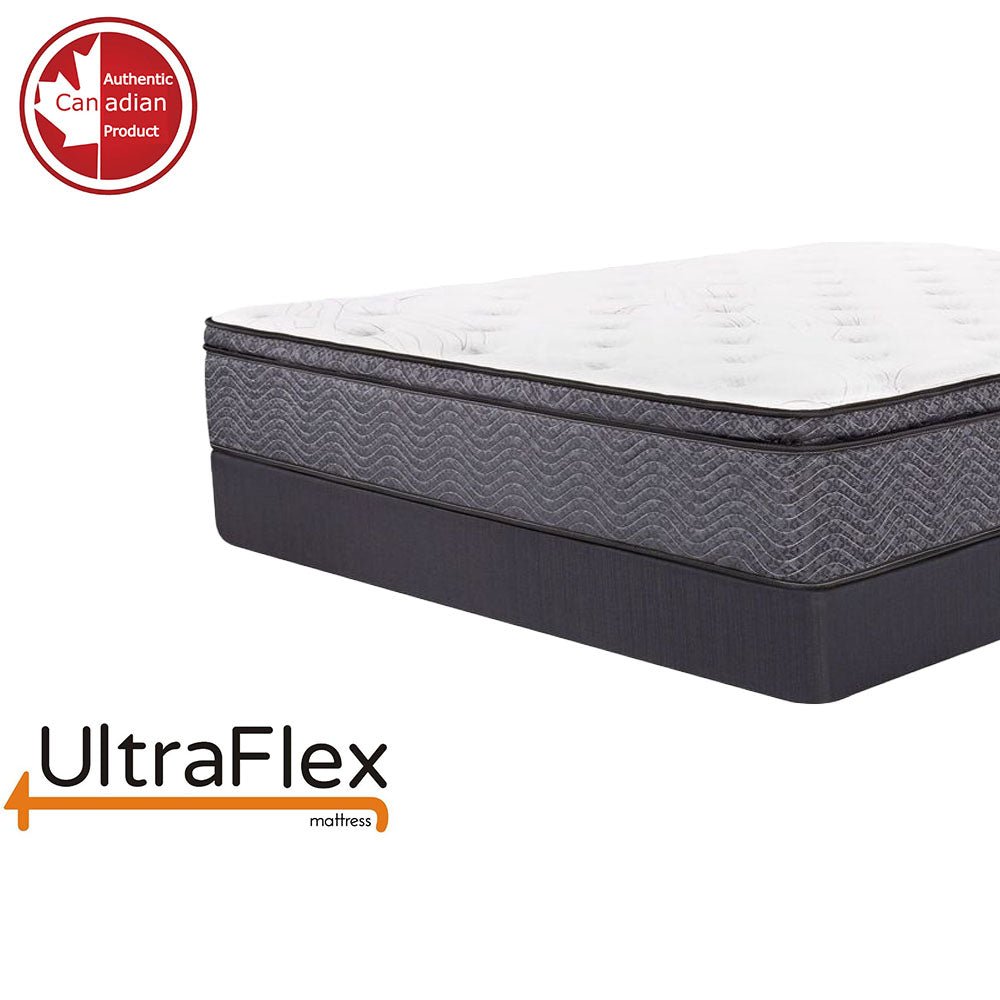 UltraFlex REVIVE- Hybrid 12” Breathable Pillowtop, Spinal Support HDcoils, Luxury Hypoallergic Foam Encasement, Pressure Relieving Mattress (Made in Canada) - With Waterproof Mattress Protector - www.Shopthatapp.com
