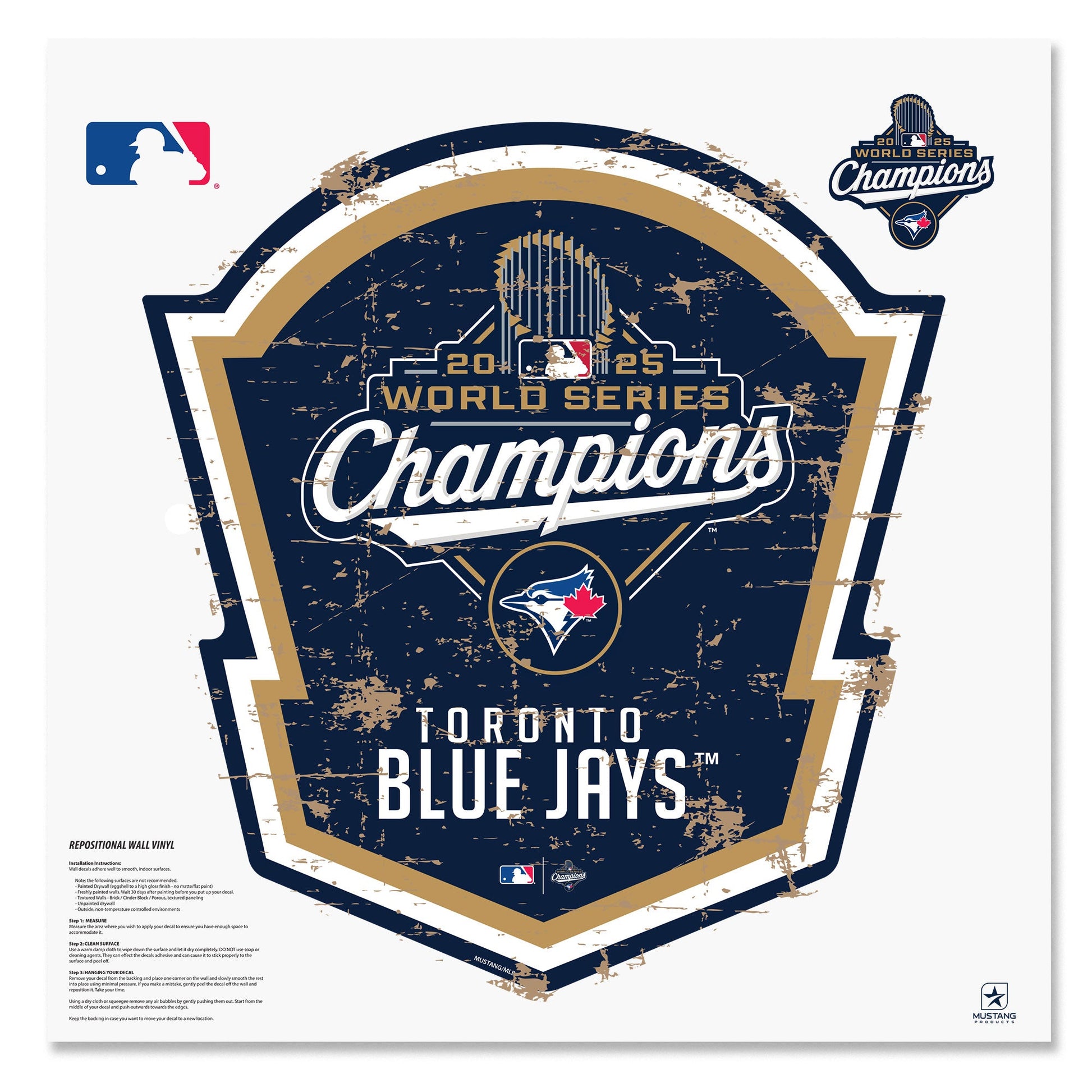 Toronto Blue Jays World Series Champions | Wall Decal - Shield - www.Shopthatapp.com