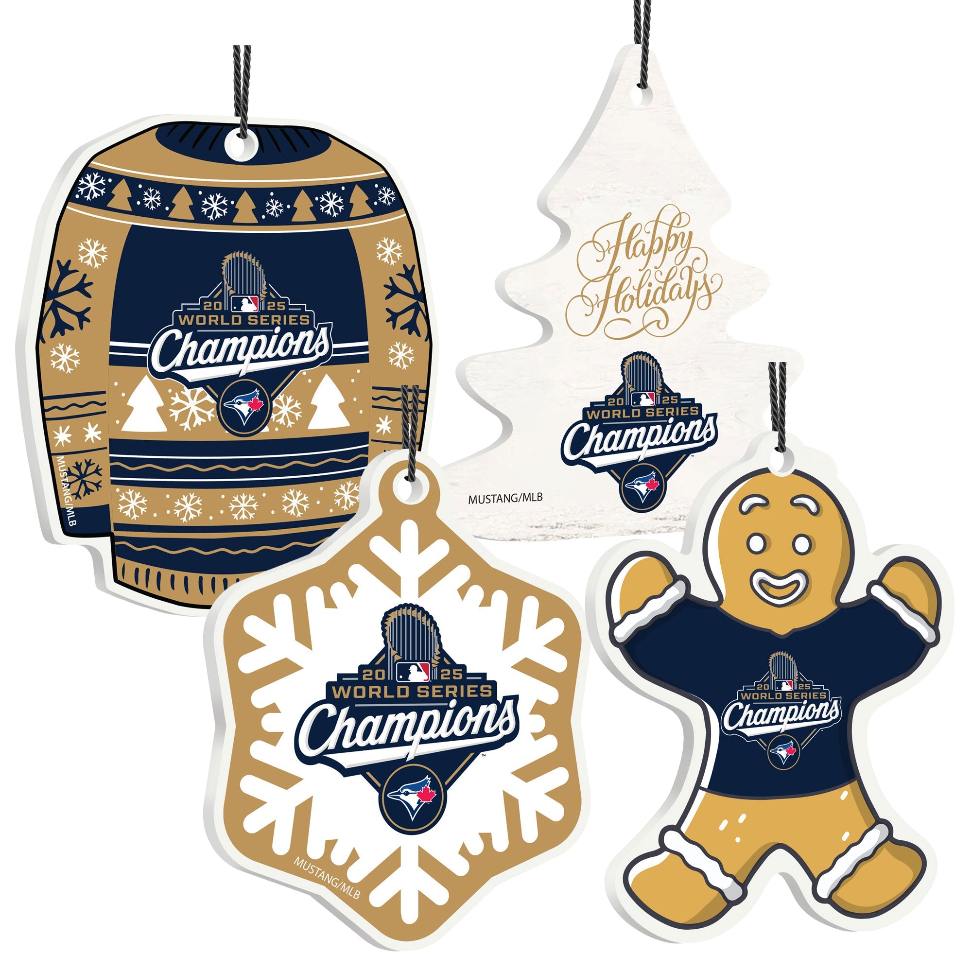 Toronto Blue Jays World Series Champions | 4 Pack Ornament Set - www.Shopthatapp.com