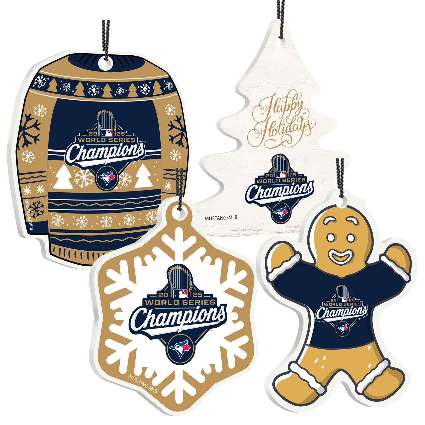 Toronto Blue Jays World Series Champions | 4 Pack Ornament Set - www.Shopthatapp.com