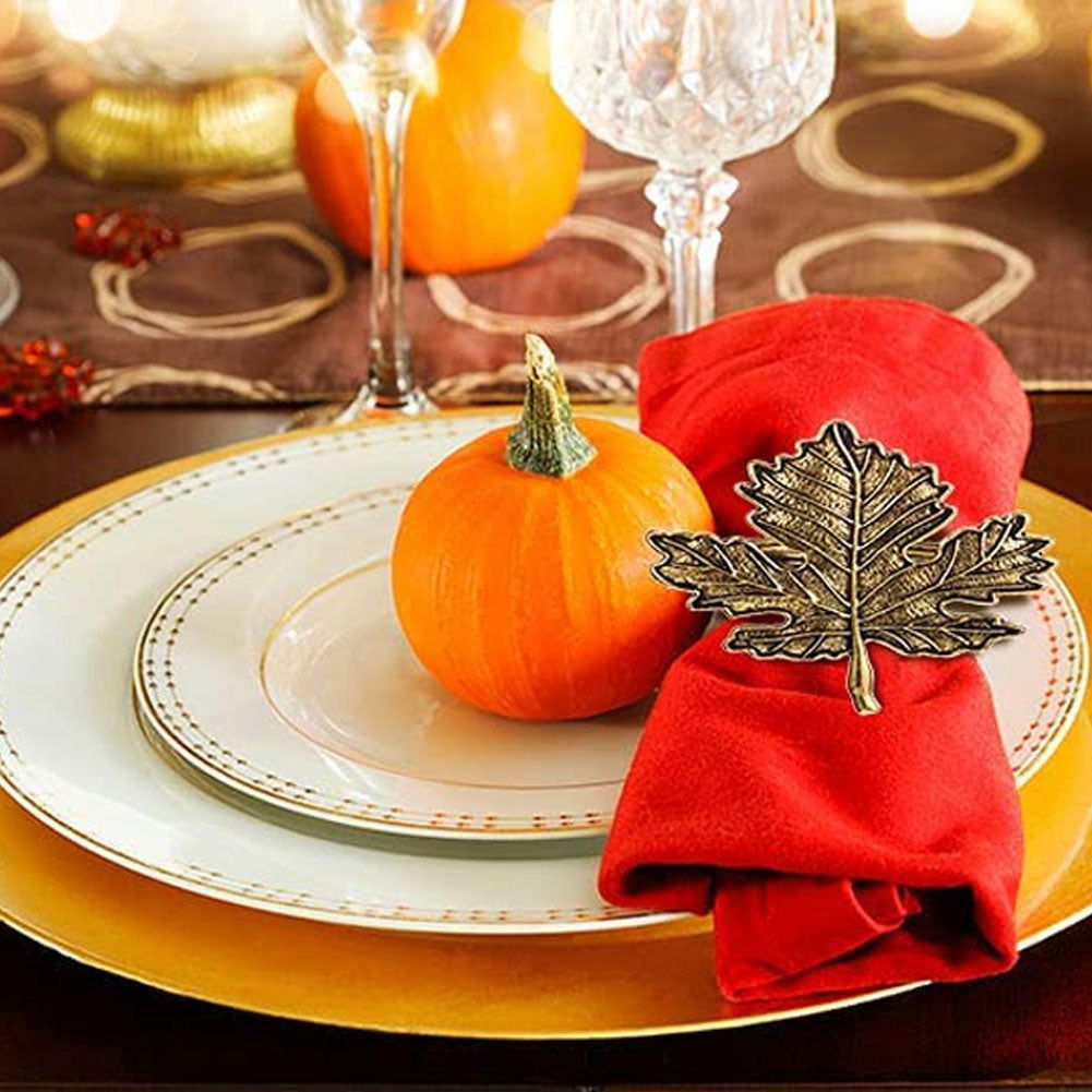 Maple Leaf Retro Napkin Ring Set-Cutlery and dinnerware-www.Shopthatapp.com-KitchenJoint