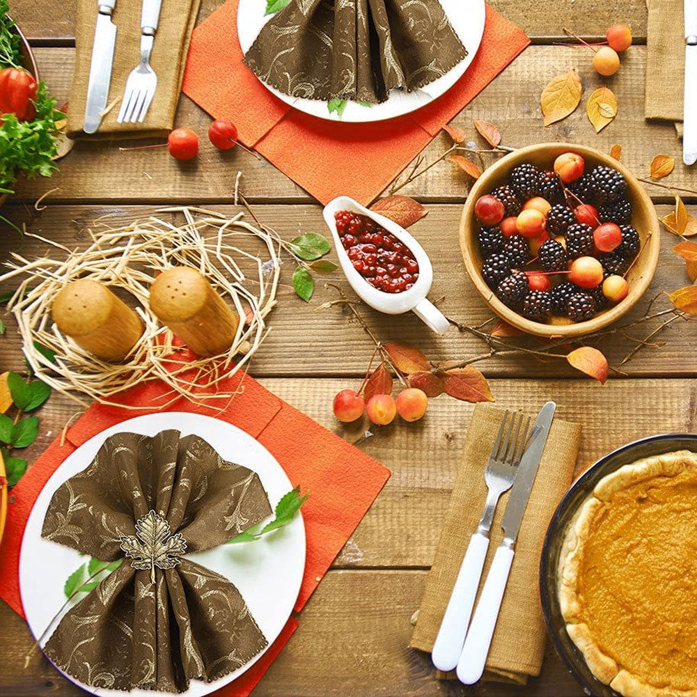 Maple Leaf Retro Napkin Ring Set-Cutlery and dinnerware-www.Shopthatapp.com-KitchenJoint