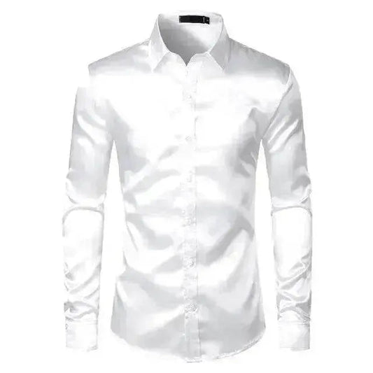 Men's Fashionable Satin Polyvinyl Alcohol Fiber Shirt - www.Shopthatapp.com #