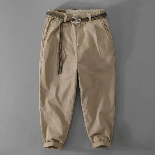 Men's Mid waist Loose Casual Chinos Pant trouser - www.Shopthatapp.com #