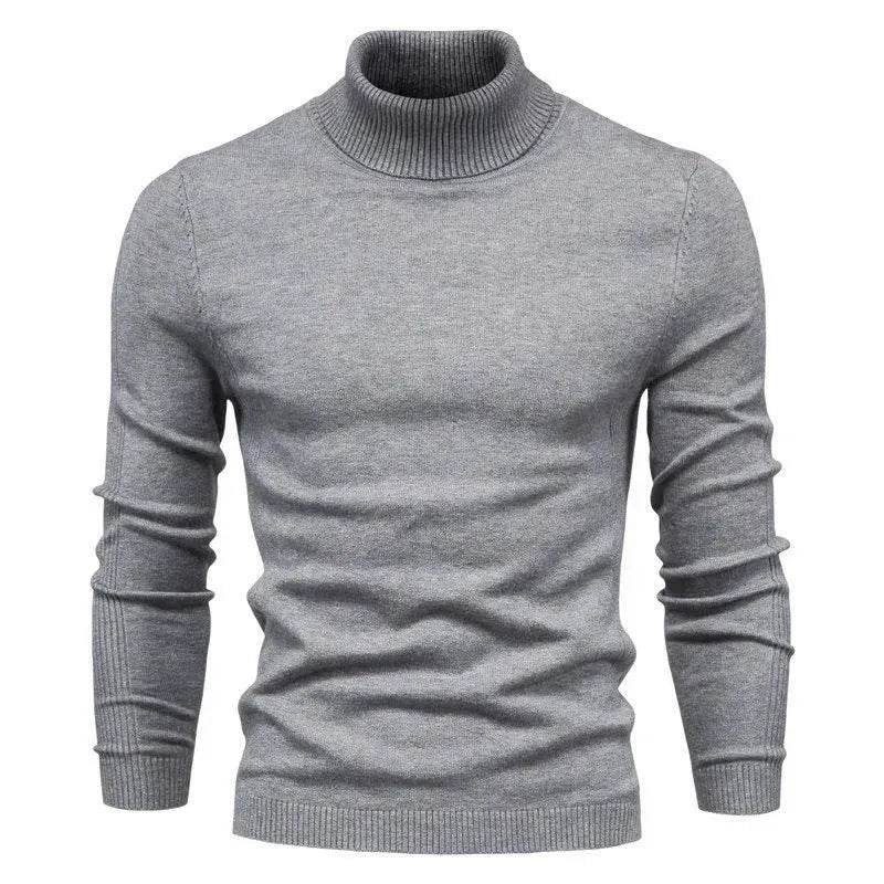 Men's Plain Slim Pullover Polo Sweatshirt Turtleneck Sweater Winter Casual Tops Men - www.Shopthatapp.com #