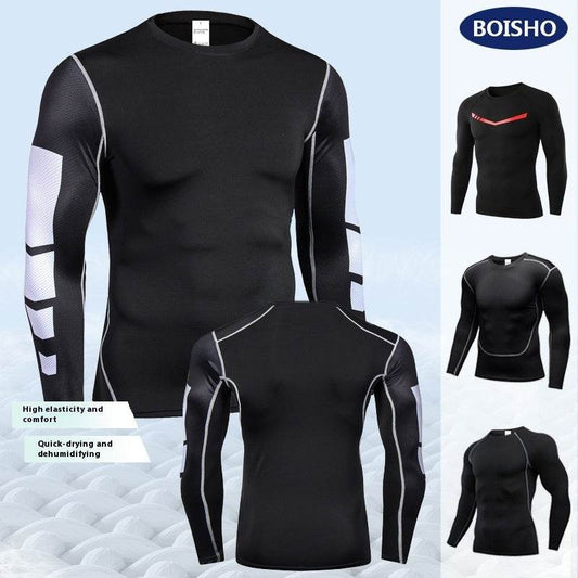 Men's Sports Quick-drying Long sleeve Workout Fitness T-shirt top - www.Shopthatapp.com #