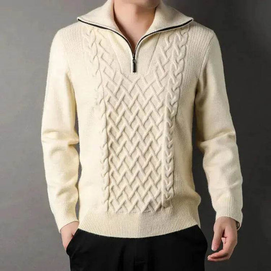 Men's Winter Fashion Half Zip Slim fit Knitted Woolen Pullover Sweater - www.Shopthatapp.com #