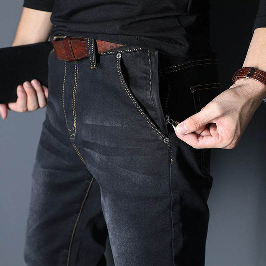Men's denim jeans straight fitted pants - www.Shopthatapp.com #