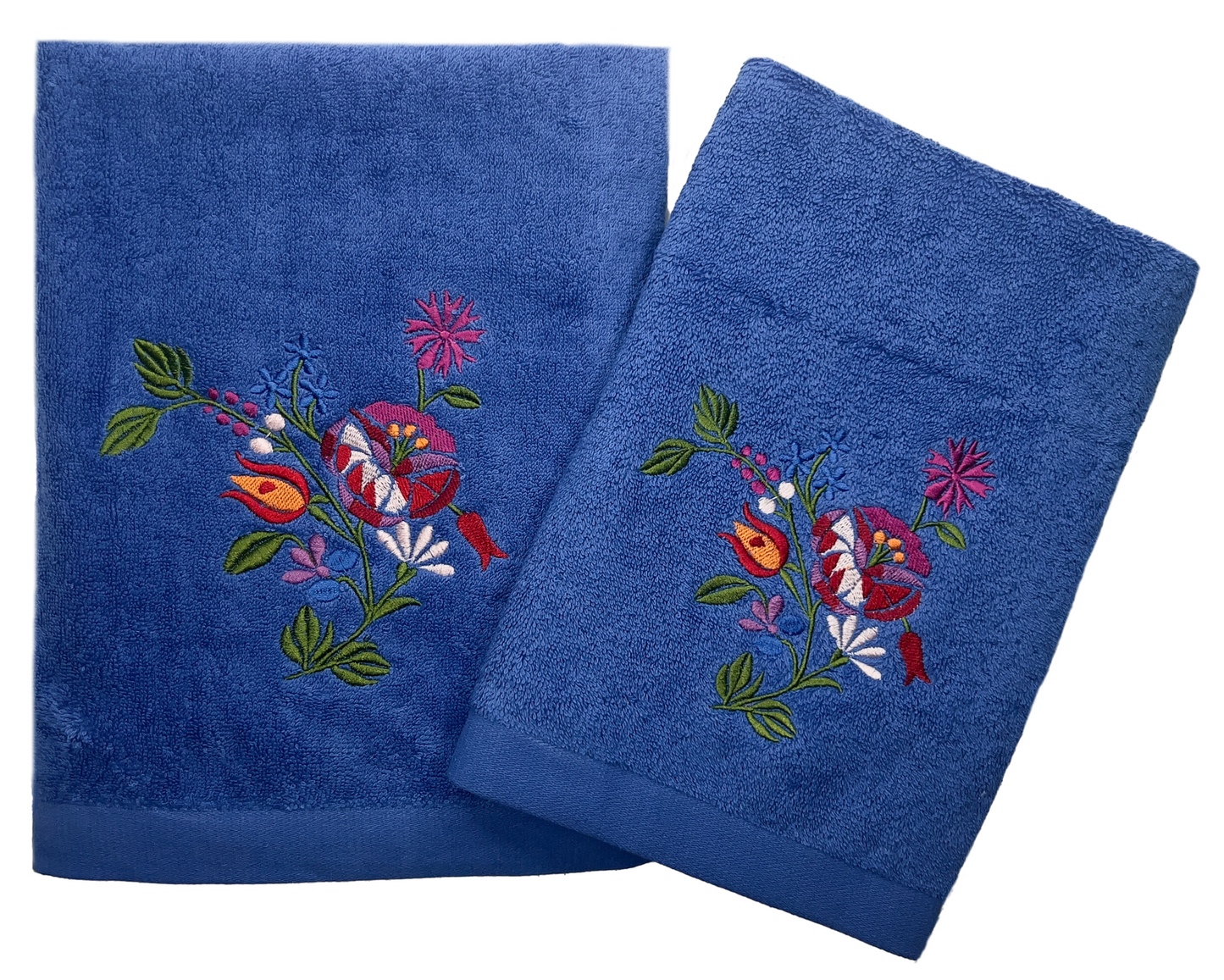 Midnight Blue Tropical Embroidered Towels - Www.Shopthatapp.com