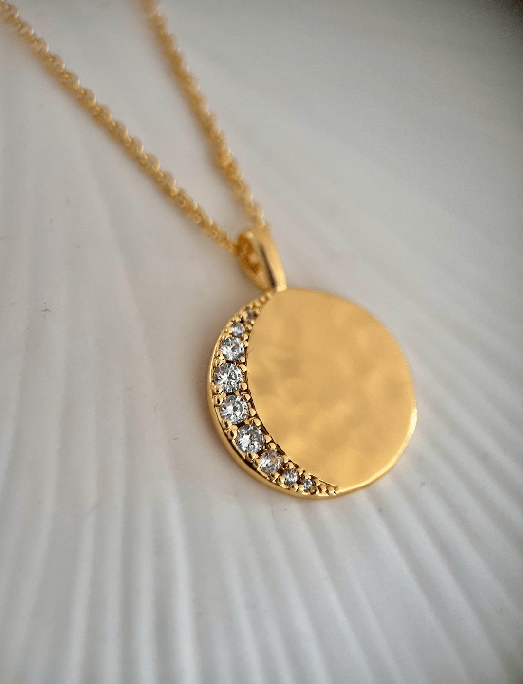 Moon Molten Disc Necklace (Sample Sale)