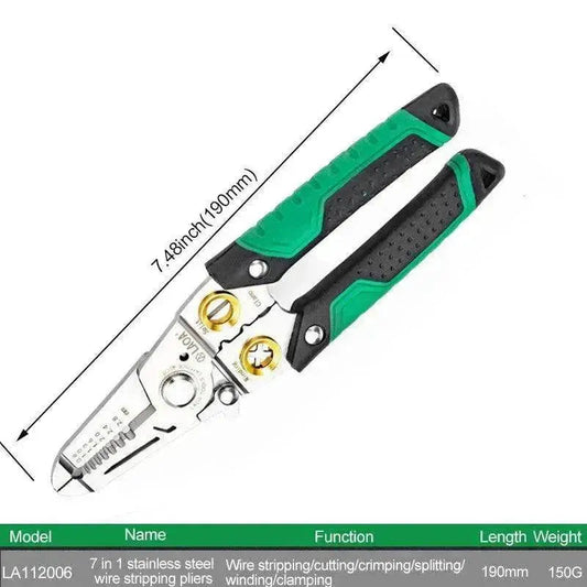 Multifunctional Stainless Steel + ABS 7 In 1 Optical Fiber Wire Stripper - www.Shopthatapp.com #