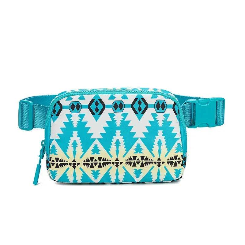 New Bohemian Print Waist Bag With Adjustable Shoulder Strap Fashion Casual Outdoor Running Crossbody Waist Bag For Women - www.Shopthatapp.com #