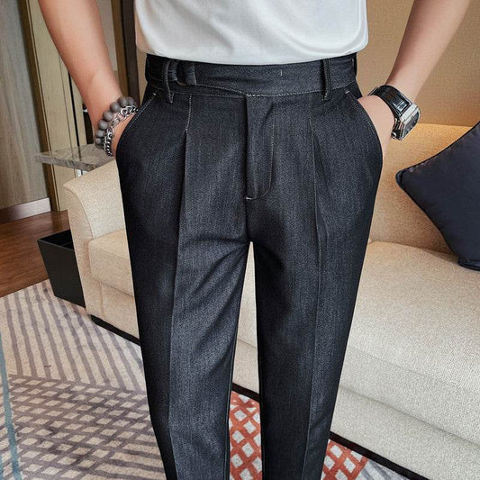 New Pure Color Casual Versatile Straight Leg Professional Business Work Trouser for men - www.Shopthatapp.com #