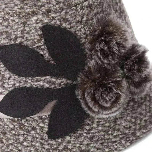 New women's woolen French plain weave flowers basin hat - www.Shopthatapp.com #