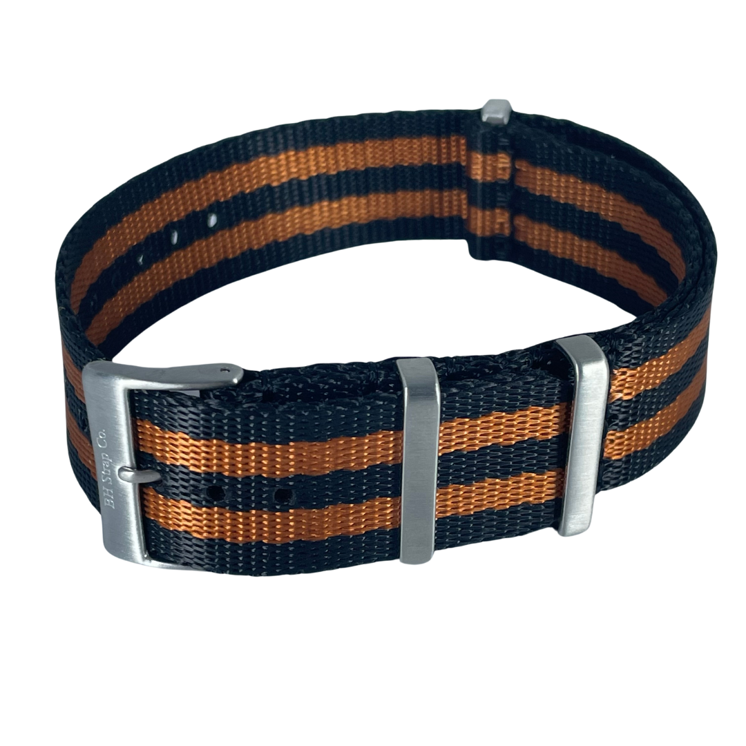 Nylon Nato Strap 20mm - Black Orange-Jewellery-www.Shopthatapp.com-Bezel House
