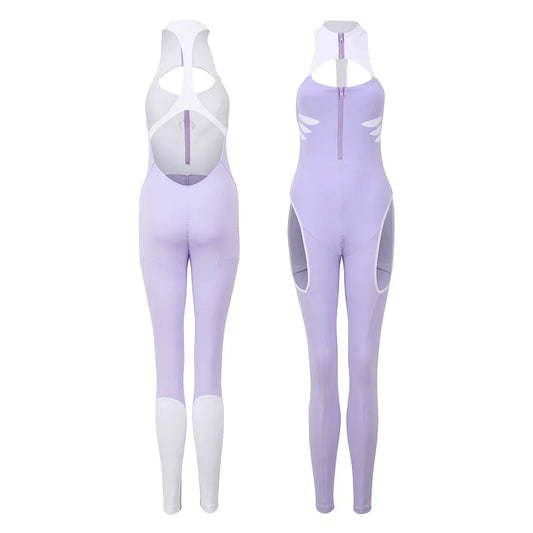 Anime Style The Purple Shark Jumpsuit Yoga Pants Full Body Sexy Fitness Active Wear - www.Shopthatapp.com