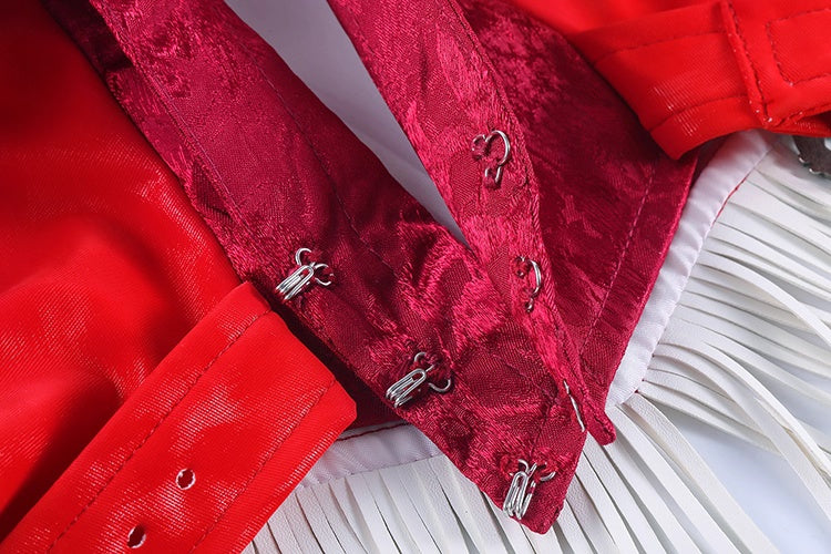 Wild Bunny Cow Girl PU Leather Jacket Sheer Sexy Ligerie Cosplay Costume Set - www.Shopthatapp.com